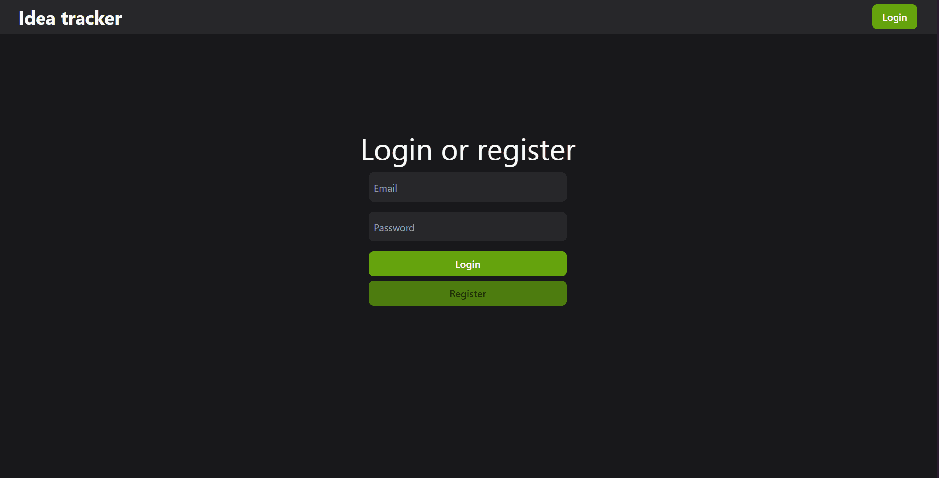 Projeto fullStack - Ideas-Tracker